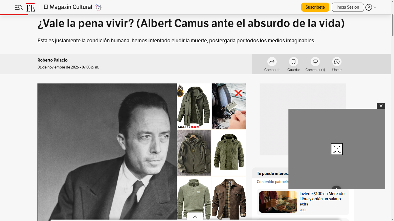 &iquest;Vale la pena vivir? Camus y el absurdo