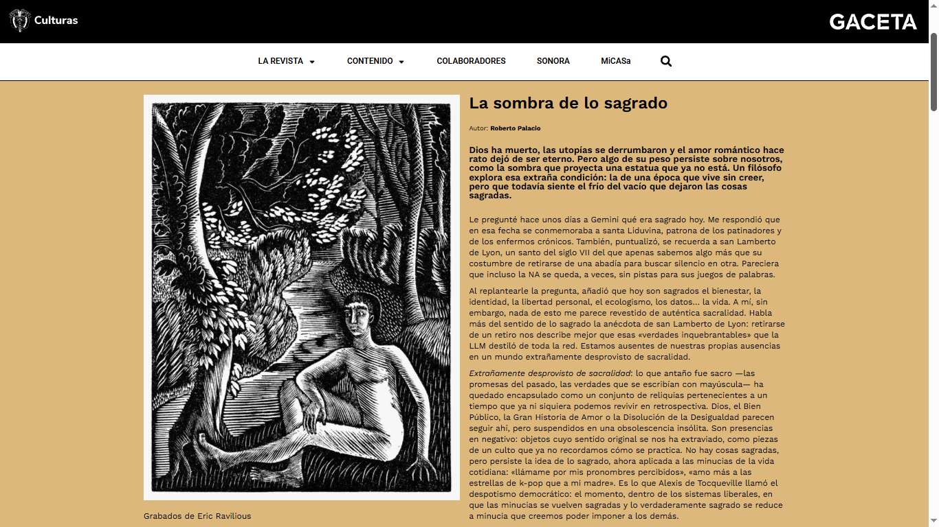 La sombra de lo sagrado